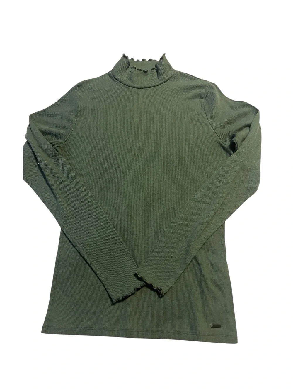 Hollister Olive Green Turtleneck Mock Neck Top